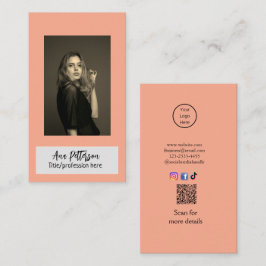 Cartão De Visita foto profissional QR website email social moderno