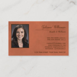 Cartão De Visita Foto profissional simples do Terracotta Marbled