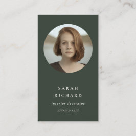 Cartão De Visita Foto profissional verde mínima simples da floresta