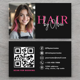 Cartão De Visita Foto QR Código Hair Stylist
