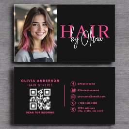 Cartão De Visita Foto QR Código Hair Stylist