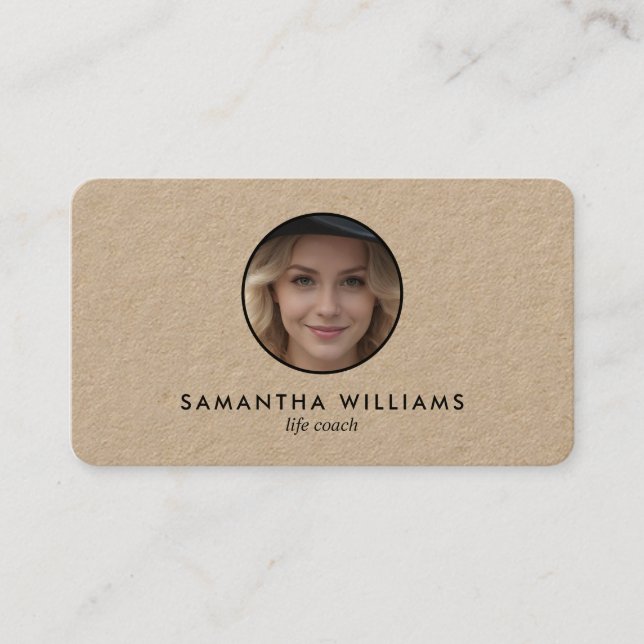 Cartão De Visita Foto QR personalizada do 🛤️ Life Coach (Frente)