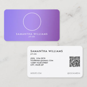 Cartão De Visita Foto QR Personalizada Lilac