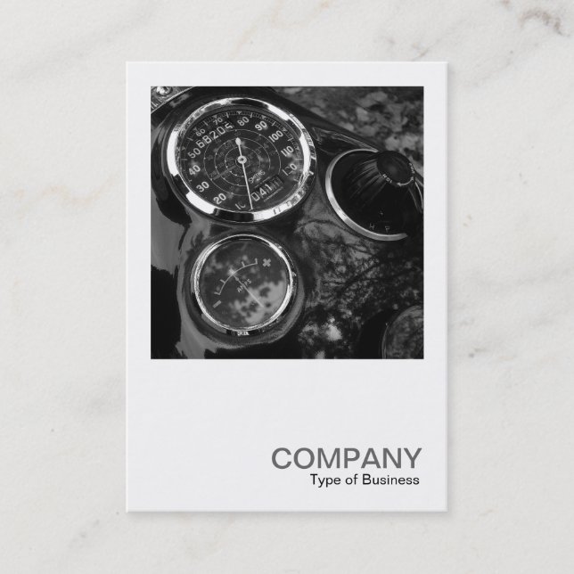 Cartão De Visita Foto Quadrada 0114 - Classc Motorcycle Gages (Frente)