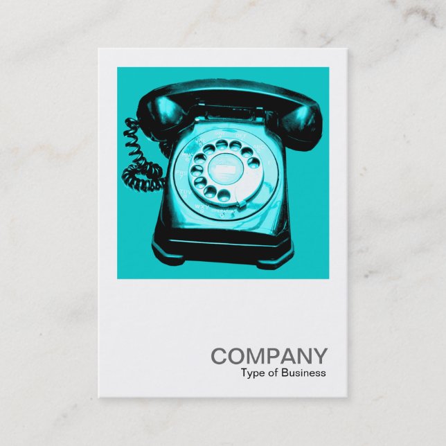 Cartão De Visita Foto quadrada 0126 - Hotline - Cyan Blue (Frente)