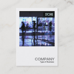 Cartão De Visita Foto quadrada 0221 - Comprando na chuva