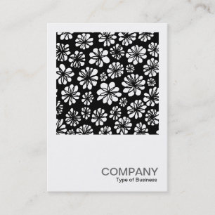Cartão De Visita Foto Quadrada 0264 - Flores em Preto e Branco