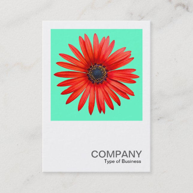 Cartão De Visita Foto quadrada 0344 - Red Devil on Turquoise (Frente)