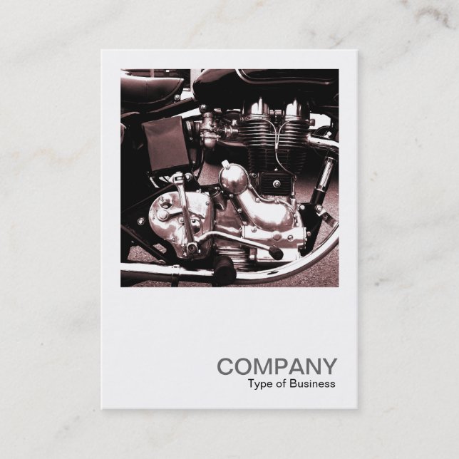 Cartão De Visita Foto Quadrada 059 - Classic Motorbike Engine (Frente)