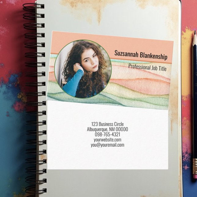 Cartão De Visita Foto redonda personalizada de segurança pessoal pr (front and back business card template)