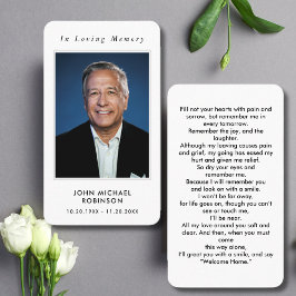 Cartão De Visita Foto Simpatia Funeral Simple Memorial Prayer Card