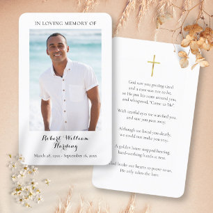 Cartão De Visita Foto Simpatia funerária Memorial Prayer Cards