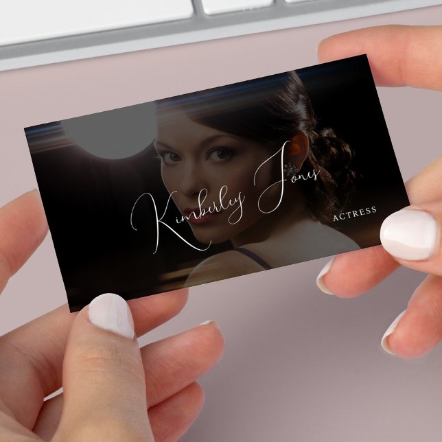 Cartão De Visita Foto simples de código QR preto moderno (Criador carregado)