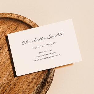 Cartão De Visita Foto: Simples Pink Pink Blush Pianista