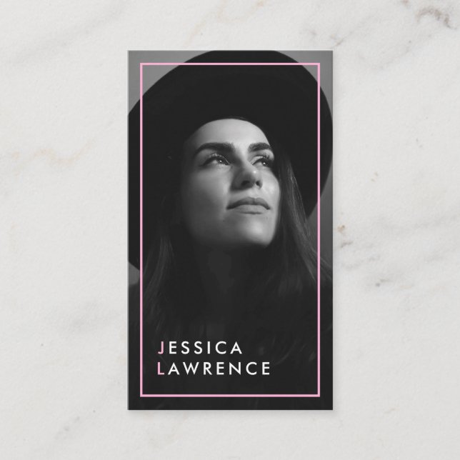 Cartão De Visita Fotoatores com destaque modelos de fotografia mode (Frente)