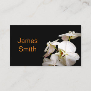 Cartão De Visita fotografia branca da flor das orquídeas da
