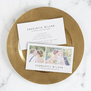 Cartão De Visita Fotografia Branca Moderna Duas Fotos