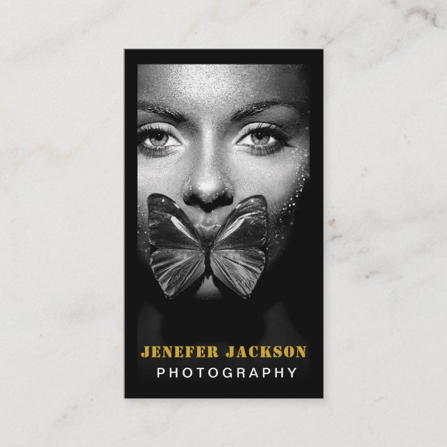 Cartão De Visita Fotografia Código QR de Foto Mínimo Simples Modern (Frente)