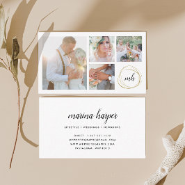 Cartão De Visita Fotografia Colagem e Caligrafia Monograma Fotógraf