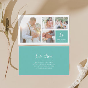 Cartão De Visita Fotografia Colagem e Caligrafia Monograma Fotógraf