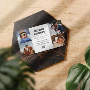 Cartão De Visita Fotografia Colagem QR Código Fotógrafo Profissiona