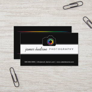 Cartão De Visita Fotografia colorida do obturador da câmera