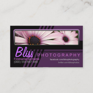 Cartão De Visita Fotografia cor-de-rosa roxa com negócio do modelo