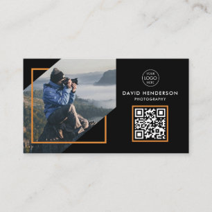 Cartão De Visita Fotografia Criativa Código Qr Preto