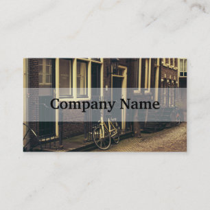 Cartão De Visita Fotografia da rua de Amsterdão do Sepia, biciclet