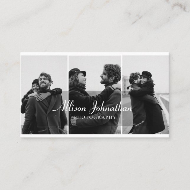 Cartão De Visita Fotografia de 3 fotos profissionais (Frente)