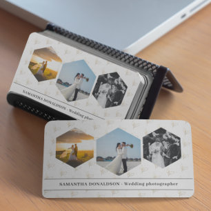 Cartão De Visita Fotografia de Casamento Três Fotos Românticas
