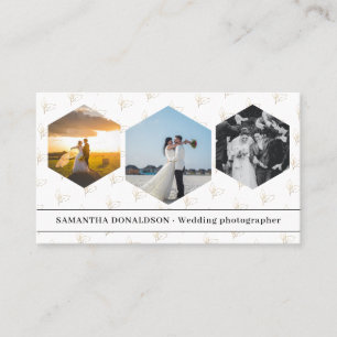 Cartão De Visita Fotografia de Casamento Três Fotos Românticas
