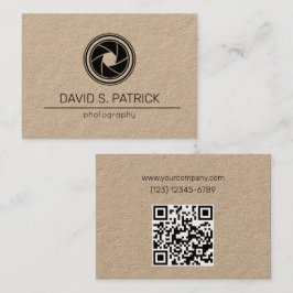 Cartão De Visita Fotografia de código QR minimalista