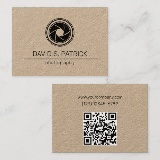 Cartão De Visita Fotografia de código QR minimalista