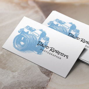 Cartão De Visita Fotografia de desenho de câmera fotográfica minima