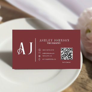 Cartão De Visita Fotografia de fotógrafo da Caligrafia Moderna