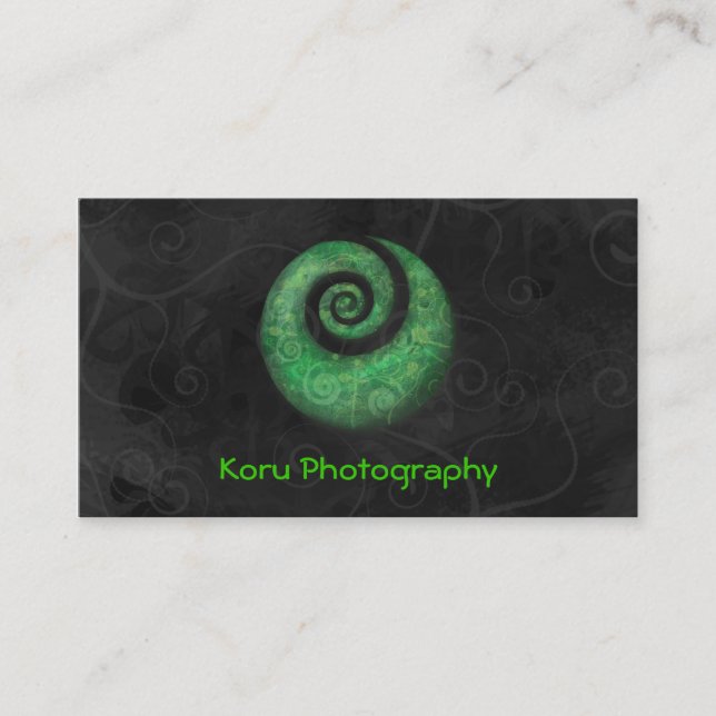 Cartão De Visita Fotografia de Koru (Frente)