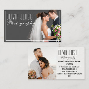 Cartão De Visita Fotografia de layout de 2 fotos moderna e mínima