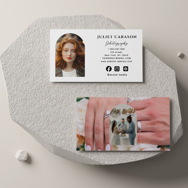 Cartão De Visita Fotografia de Script de Caligrafia de Arch (Criador carregado)