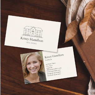Cartão De Visita fotografia de um simples chic real house