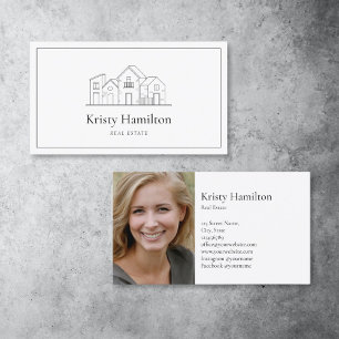 Cartão De Visita fotografia de um simples chic real house