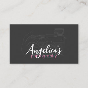 Cartão De Visita Fotografia   Desenho de Linha de Câmera Segurando