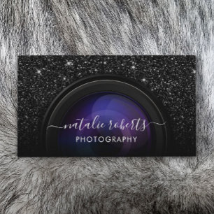 Cartão De Visita Fotografia do brilho preto da câmera fotográfica