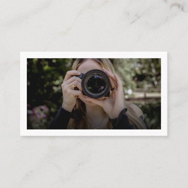 Cartão De Visita Fotografia do Cheio de Tendência Moderna Fotografi (Frente)