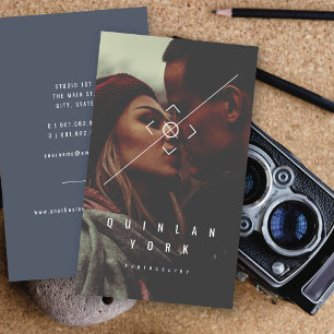 Cartão De Visita Fotografia do Foco de Câmera Minimalista Moderna