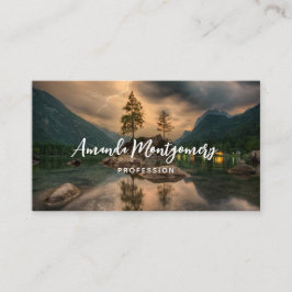 Cartão De Visita Fotografia do Lago Evening Mountain