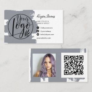 Cartão De Visita Fotografia do logotipo com maquiagem do cabelo de