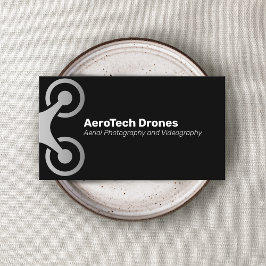 Cartão De Visita Fotografia e Videografia de Drones Aéreos Prateado