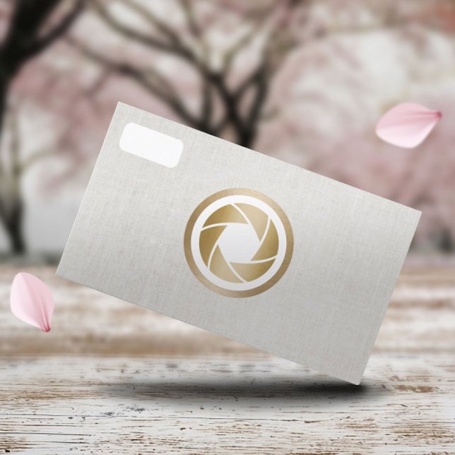 Cartão De Visita Fotografia elegante da câmera moderna fotográfica (Criador carregado)