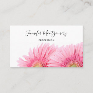 Cartão De Visita Fotografia Elegante de Gerbera Daisies Rosa